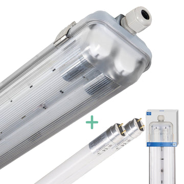 LED's Light Dubbele LED TL lamp 60 cm - compleet met LED buizen - Binnen en buiten - 2200 lm - 2x6W - 4000K - 185lm/w - Energielabel B TL verlichting LED.nl