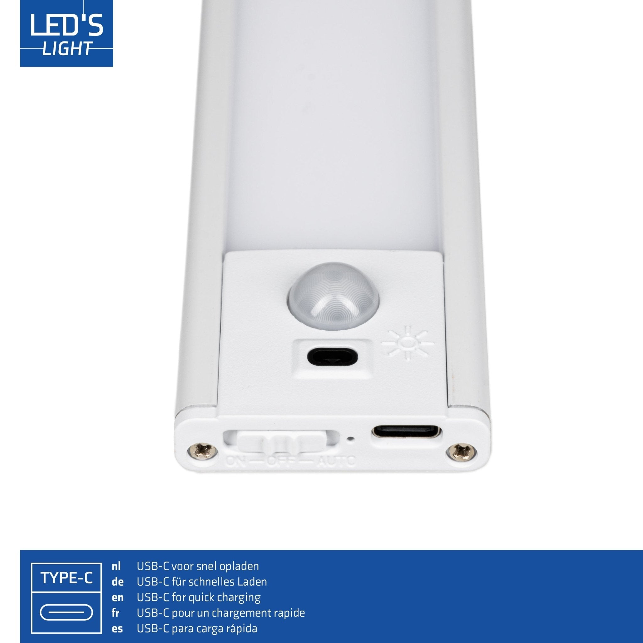 LED's Light Kastverlichting met sensor 80 cm - Oplaadbaar en draadloos - zwaai- en bewegingssensor - wit Kastverlichting LED.nl