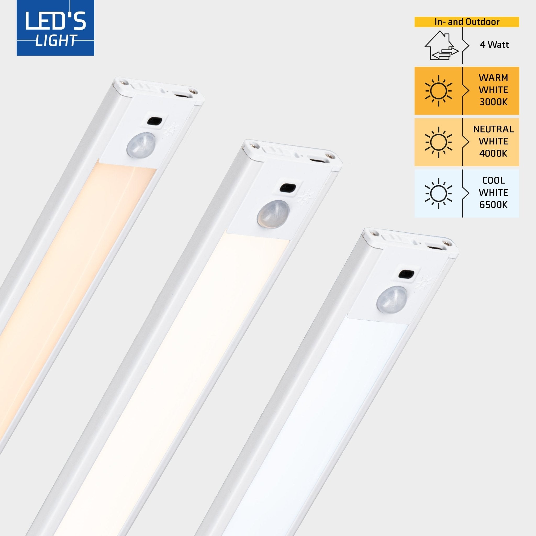 LED's Light Kastverlichting met sensor 80 cm - Oplaadbaar en draadloos - zwaai- en bewegingssensor - wit Kastverlichting LED.nl