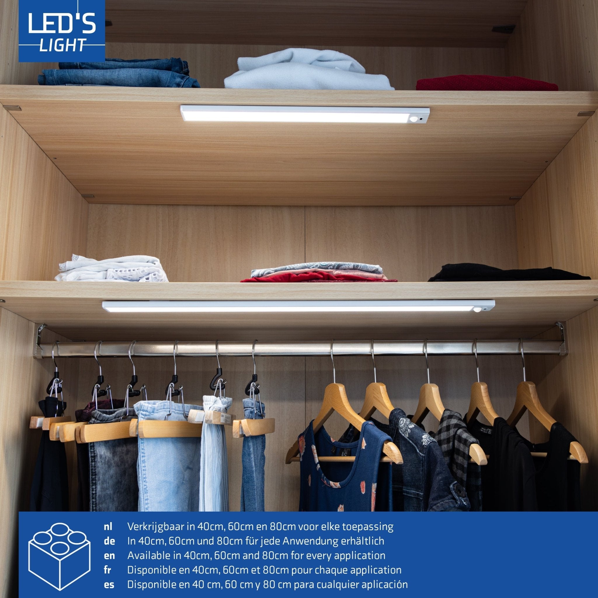 LED's Light Kastverlichting met sensor 80 cm - Oplaadbaar en draadloos - zwaai- en bewegingssensor - wit Kastverlichting LED.nl