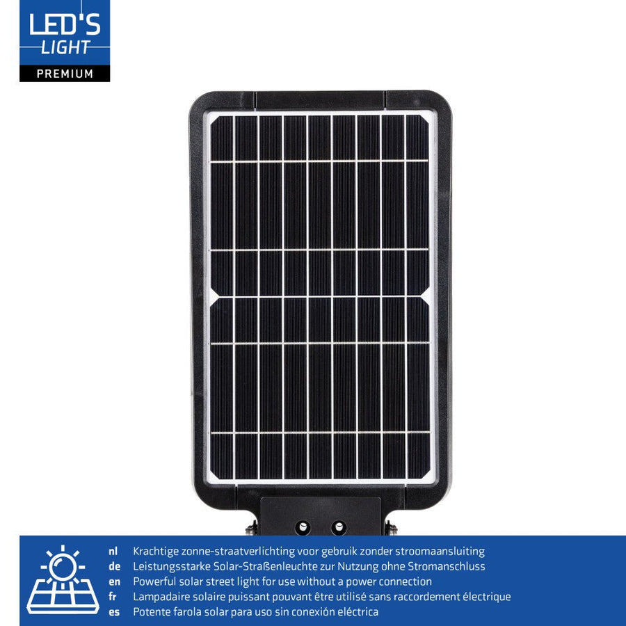 LED's Light LED Solar buitenstraatverlichting straatverlichting Lantaarnpaal 3000 lm 4000 K – Zwart Schijnwerpers LED.nl