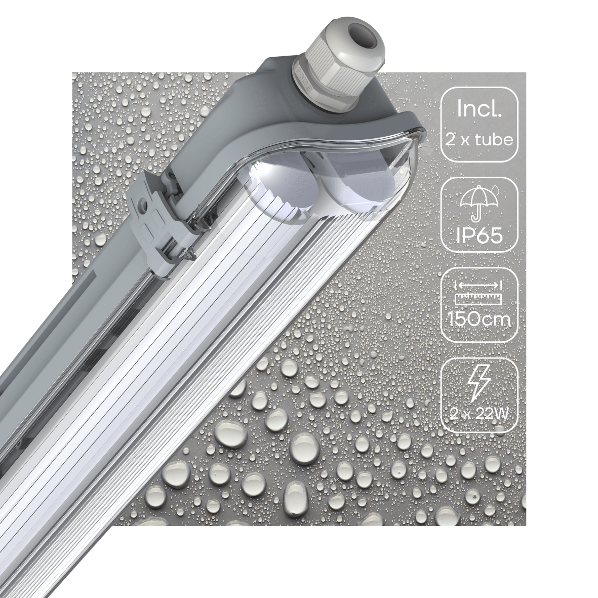 LED's Light LED TL dubbel armatuur 150 cm - warm wit licht 4000K - Compleet met 2 LED TL buizen 150 cm - 4600lm TL verlichting LED.nl