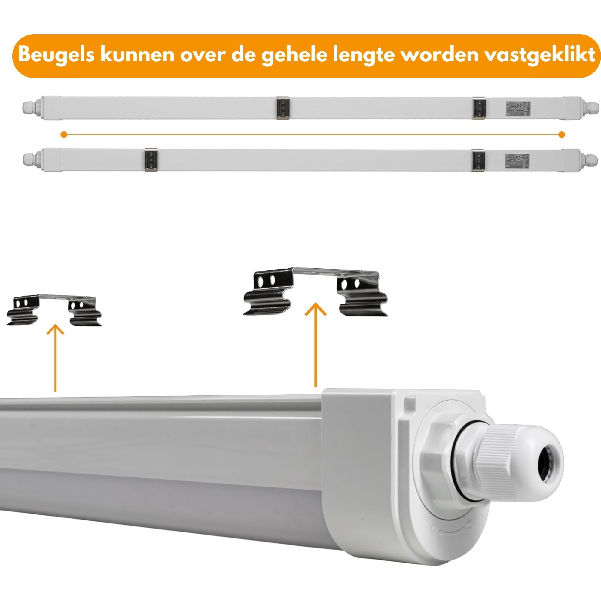 4 PACK - LED's Light LED TL lamp compleet - Koppelbaar tot 10 lampen - Waterdicht - 36W, 120cm, 4320lm 4000K - IP65 IK08 TL verlichting LED.nl