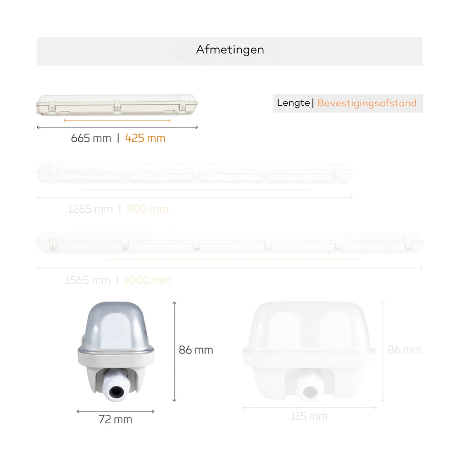 LED's Light LED TL verlichting met sensor 60 cm - Bewegingssensor en nachtsensor - Waterdicht - 1100 lm TL verlichting LED.nl
