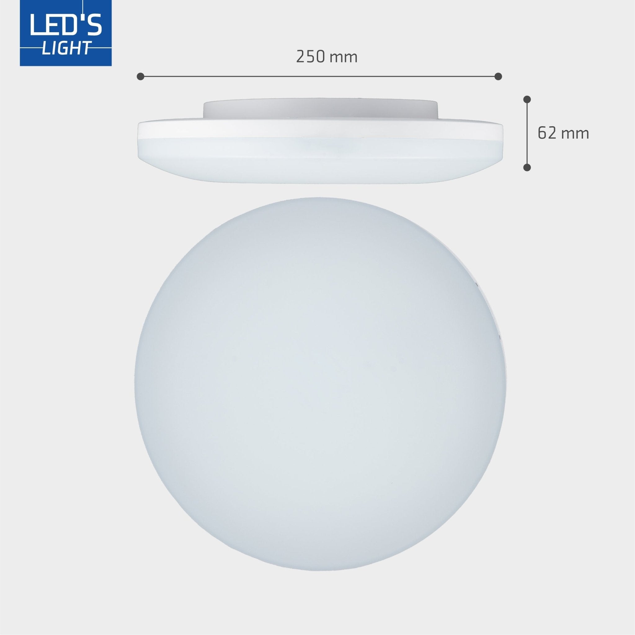 LED's Light Plafondlamp 25 cm - 6 lichtstanden - Geschikt voor alle binnenruimtes - IP54 Plafondlampen LED.nl