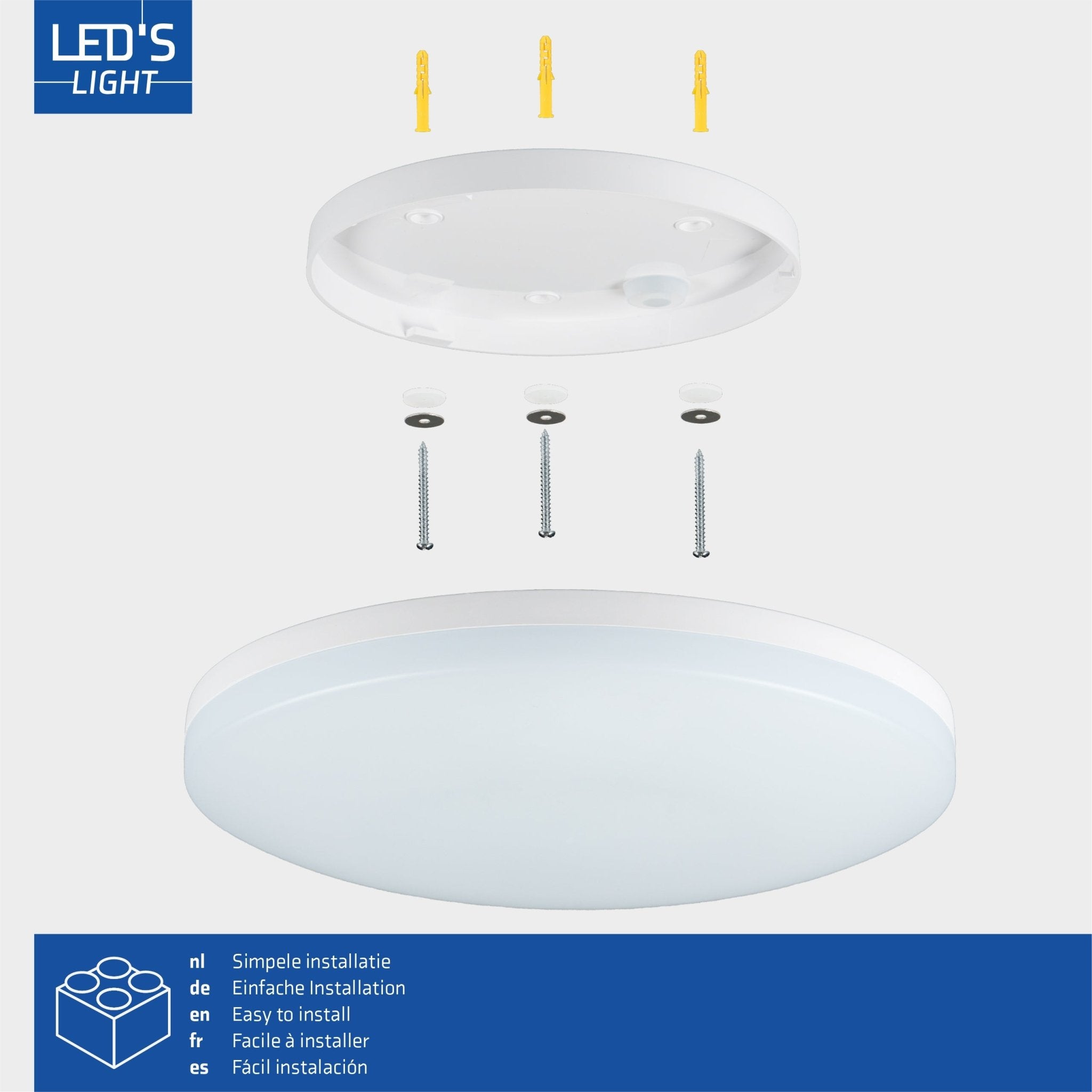 LED's Light Plafondlamp 25 cm - 6 lichtstanden - Geschikt voor alle binnenruimtes - IP54 Plafondlampen LED.nl