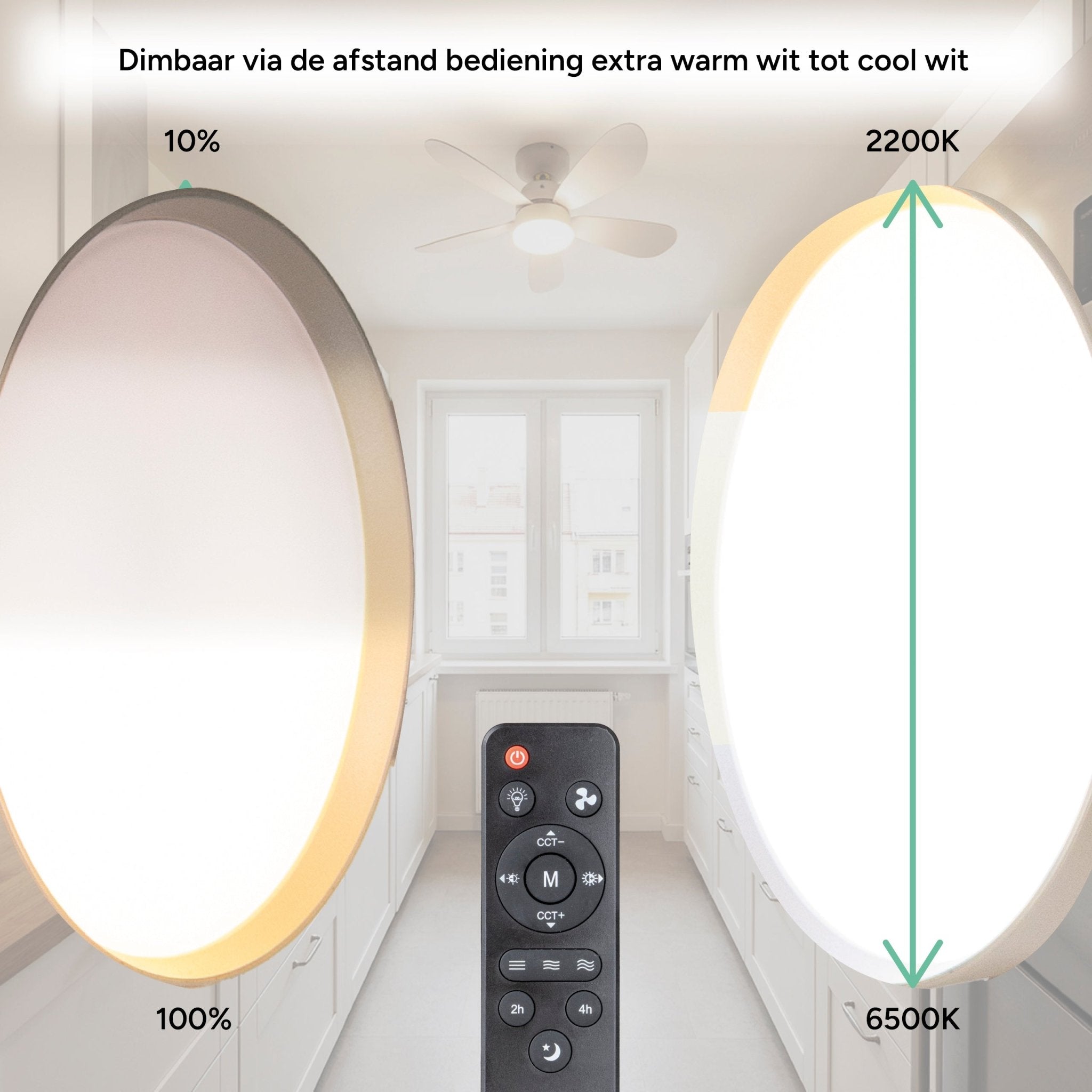 LED's Light Plafondventilator met lamp Taupe 25W 2600lm 2200K/6500K - 53cm Plafondventilatoren LED.nl