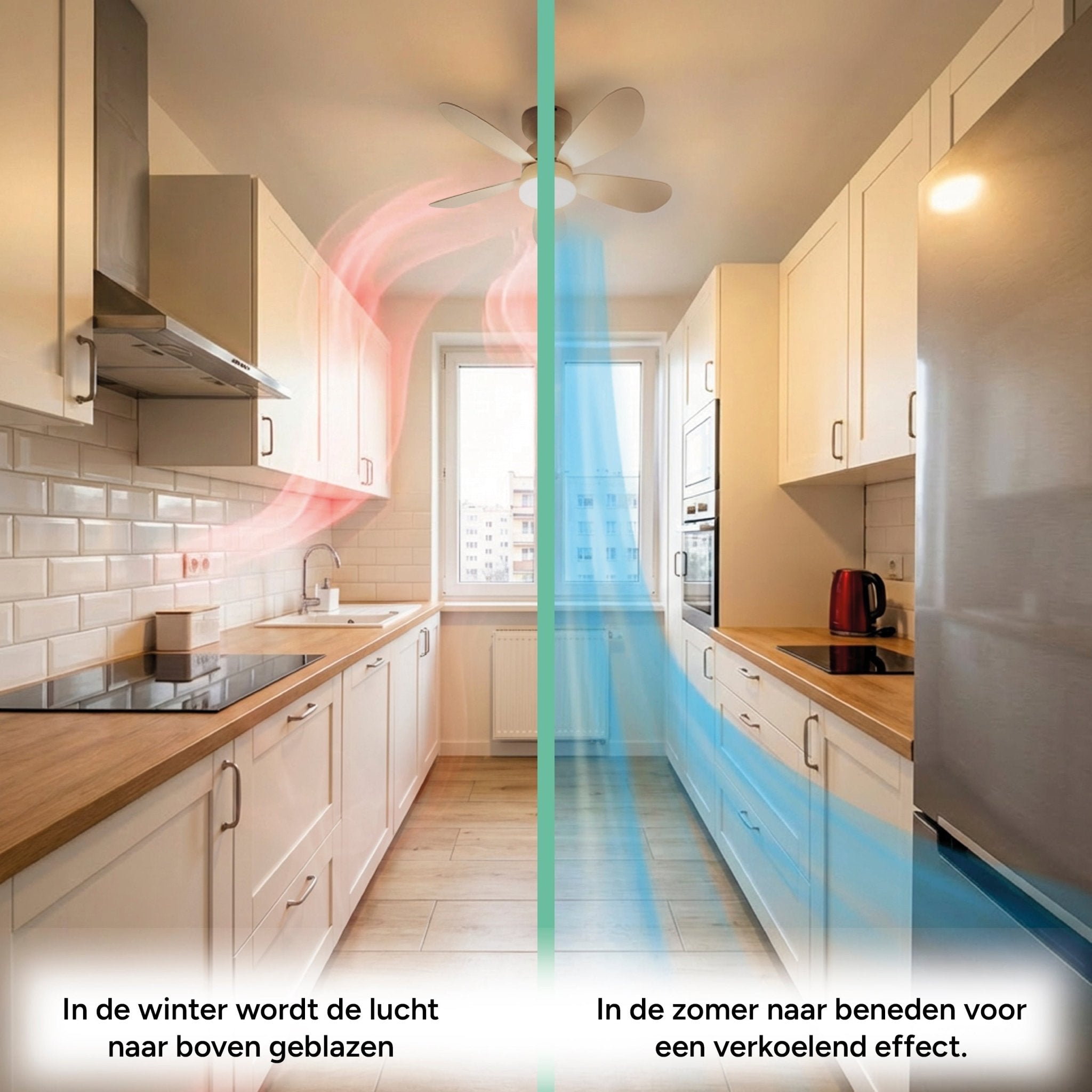 LED's Light Plafondventilator met lamp Taupe 25W 2600lm 2200K/6500K - 53cm Plafondventilatoren LED.nl