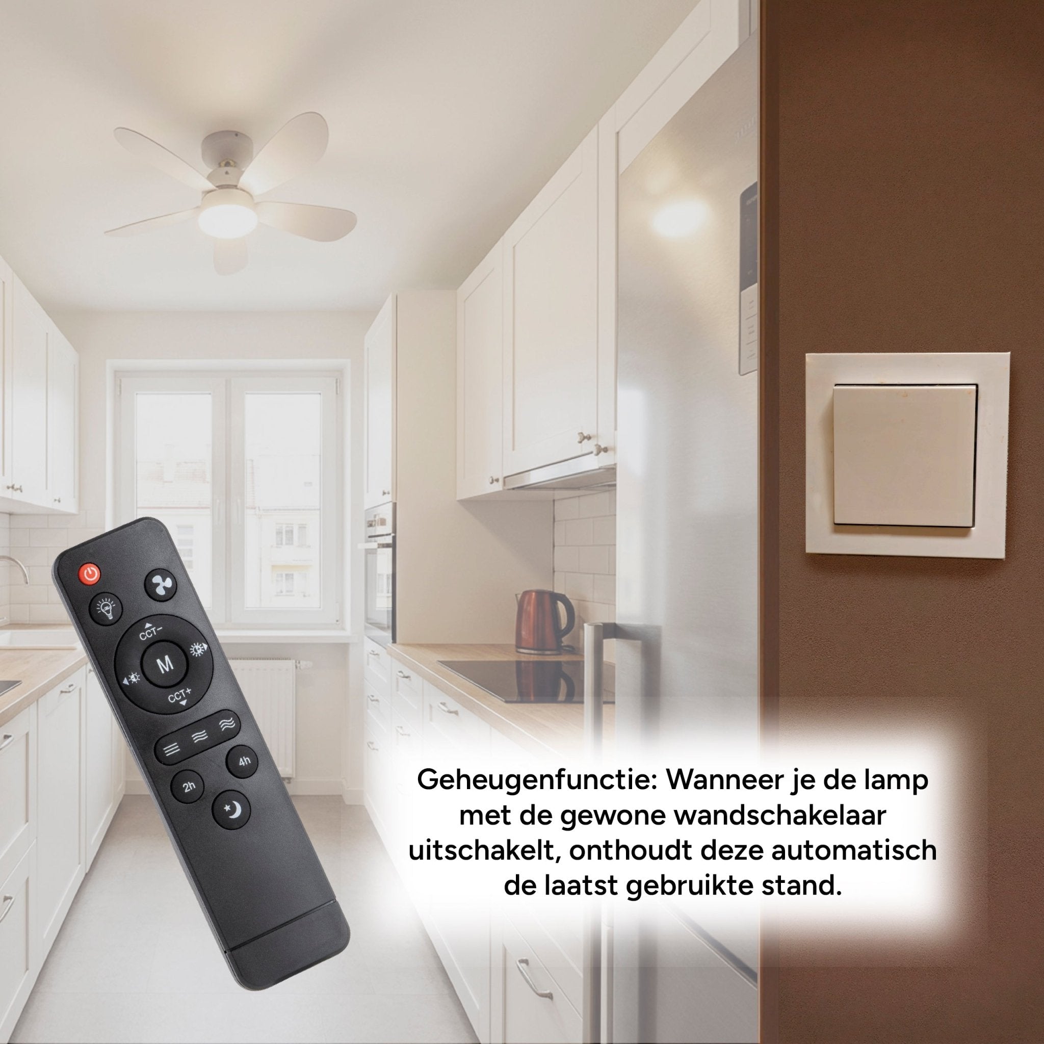 LED's Light Plafondventilator met lamp Taupe 25W 2600lm 2200K/6500K - 53cm Plafondventilatoren LED.nl