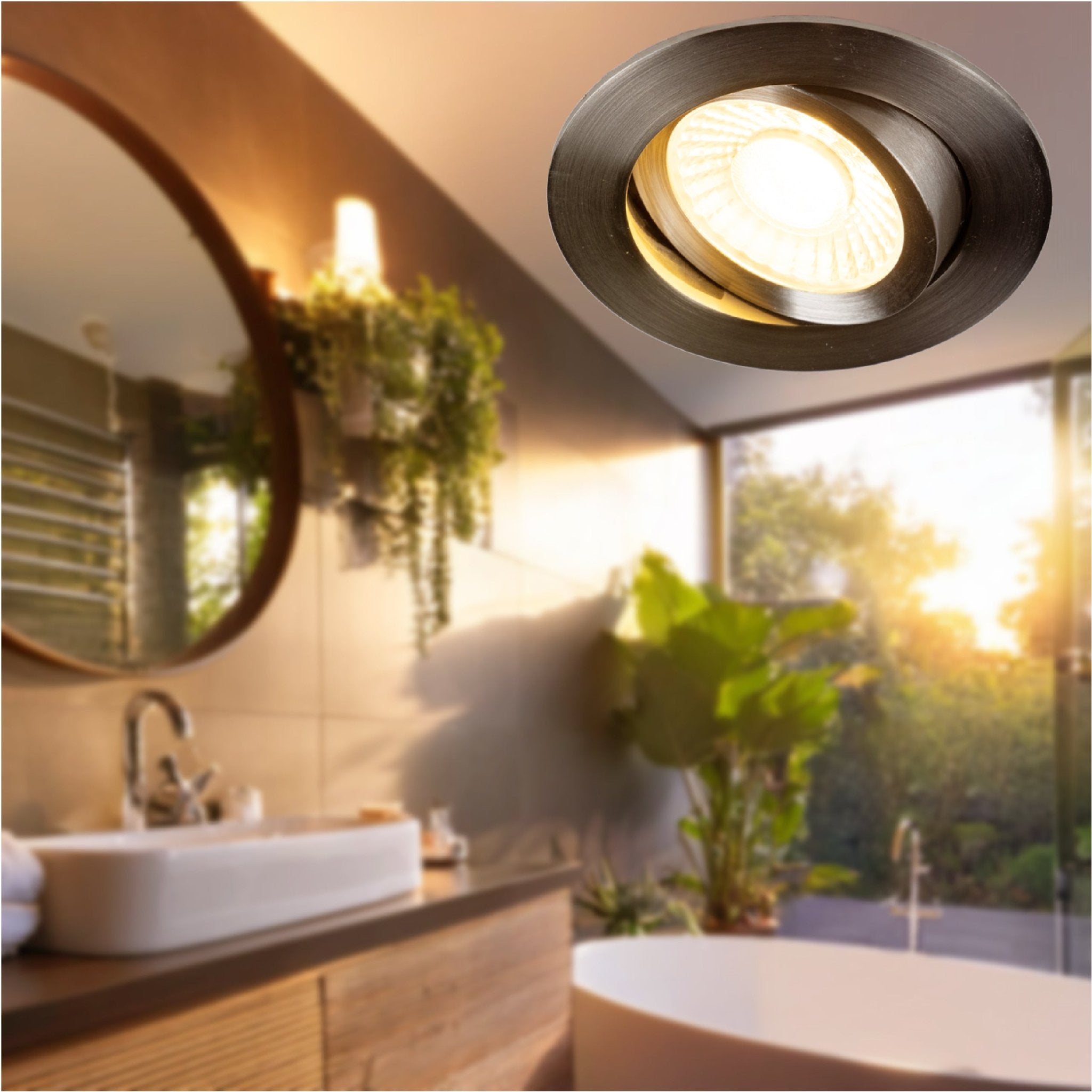 6 PACK - LED's Light PRO downlight inbouwspot Ø 68mm - Kantelbaar - Spatwaterdicht - Dim to Warm - RVS Inbouwspots LED.nl
