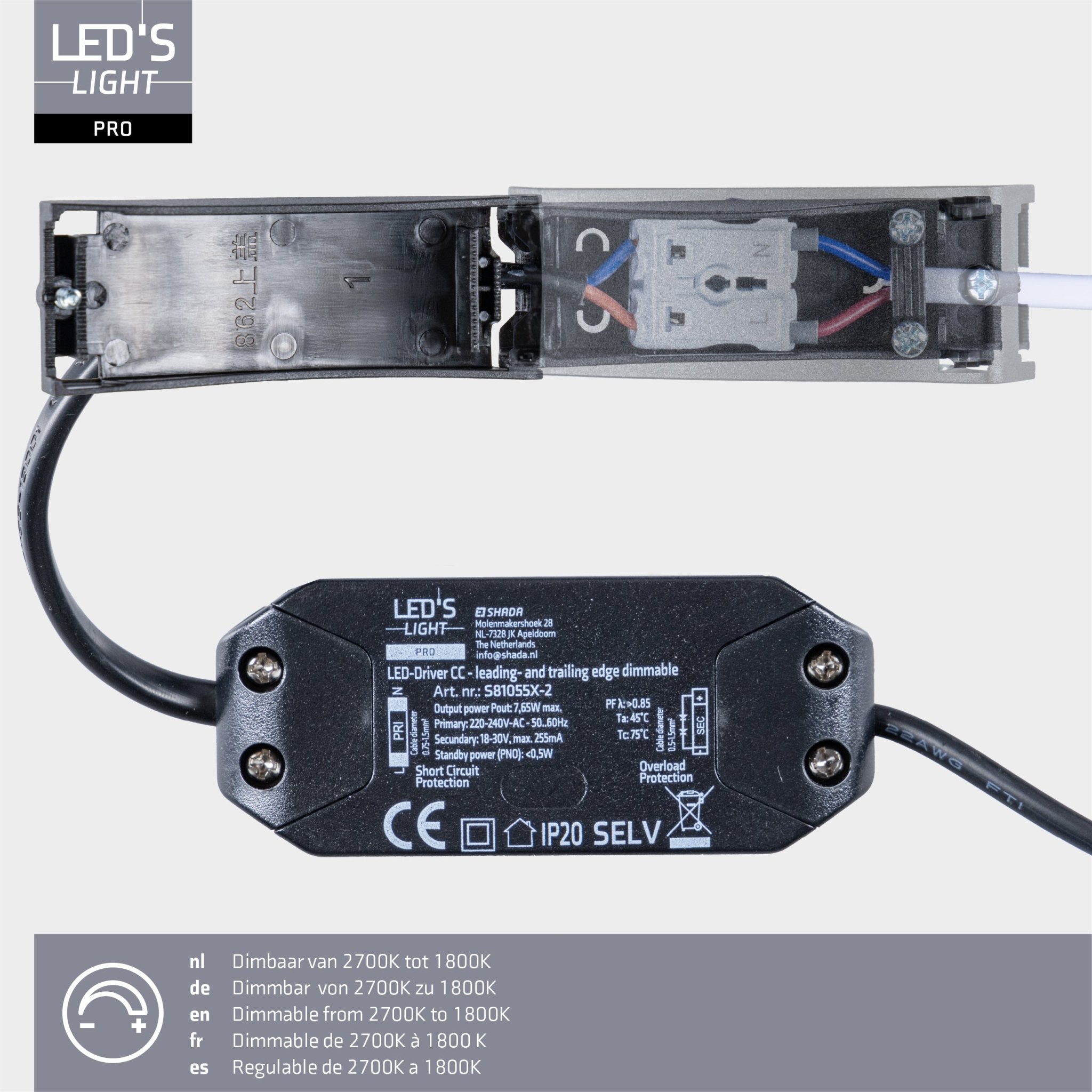 6 PACK - LED's Light PRO downlight inbouwspot Ø 68mm - Spatwaterdicht - Dimbaar - Universeel - Wit Inbouwspots LED.nl