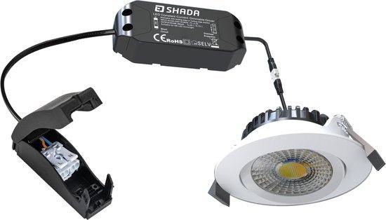 6 PACK - LED's Light PRO downlight inbouwspot Ø 68mm - Spatwaterdicht - Dimbaar - Universeel - Wit Inbouwspots LED.nl
