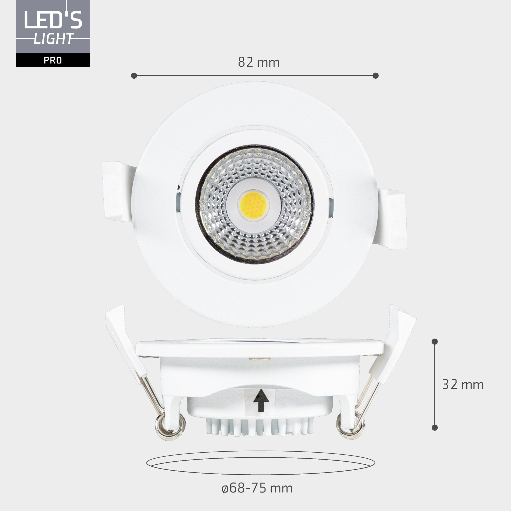 LED's Light PRO Inbouwspot 68 mm - Indoor & Outdoor - 3 lichtkleuren - Dimbaar licht - Wit Inbouwspots LED.nl