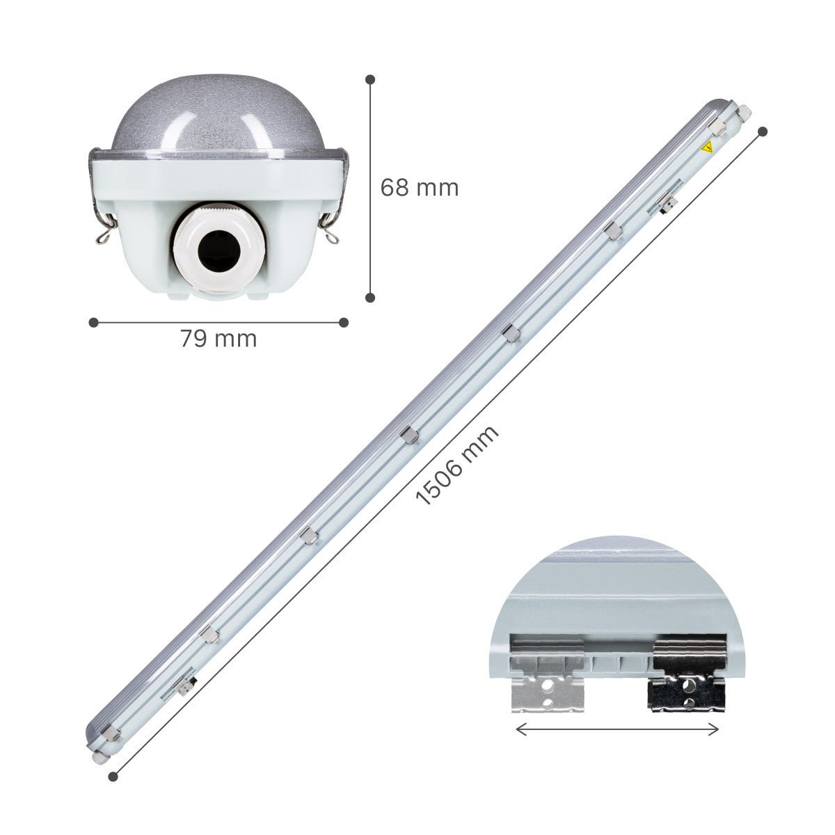 4 PACK - LED's Light PRO Philipps LED TL armatuur 150 cm - Met noodaccu - 185lm/w - Energielabel B - 47W 7200lm 4000K LED.nl