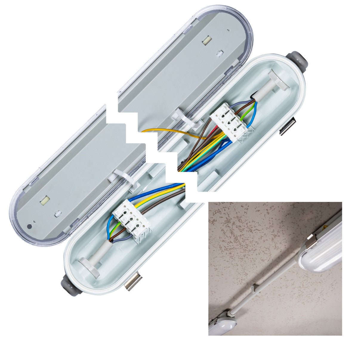 4 PACK - LED's Light PRO Philipps LED TL armatuur 150 cm - Met noodaccu - 185lm/w - Energielabel B - 47W 7200lm 4000K LED.nl