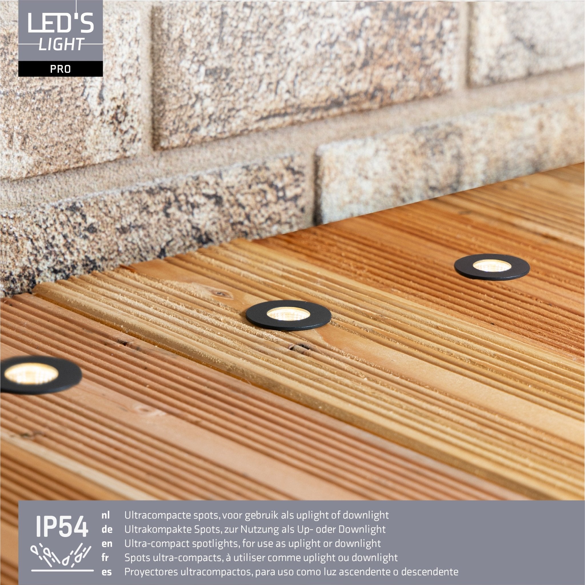 3 PACK - LED's Light PRO mini inbouwspot 3 cm - Voor overkapping, veranda's en inbouwplafonds - Dimbaar - 3 Kleuren plaatjes Inbouwspots LED.nl