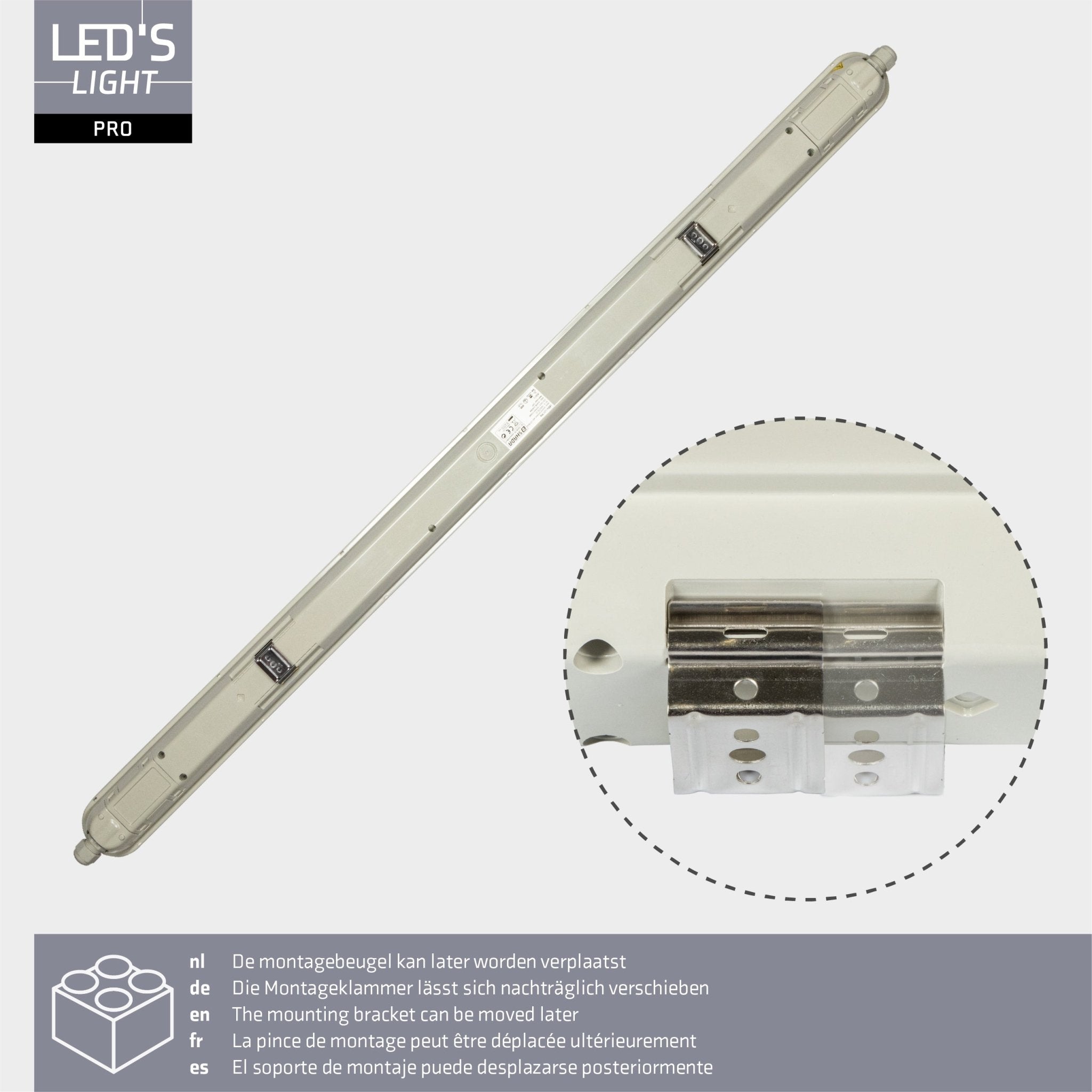 4 PACK - LED's Light Pro Koppelbaar LED TL armatuur compleet 120 cm - Waterdicht - 4640 lm 29W 4000K 160lm/w TL verlichting LED.nl