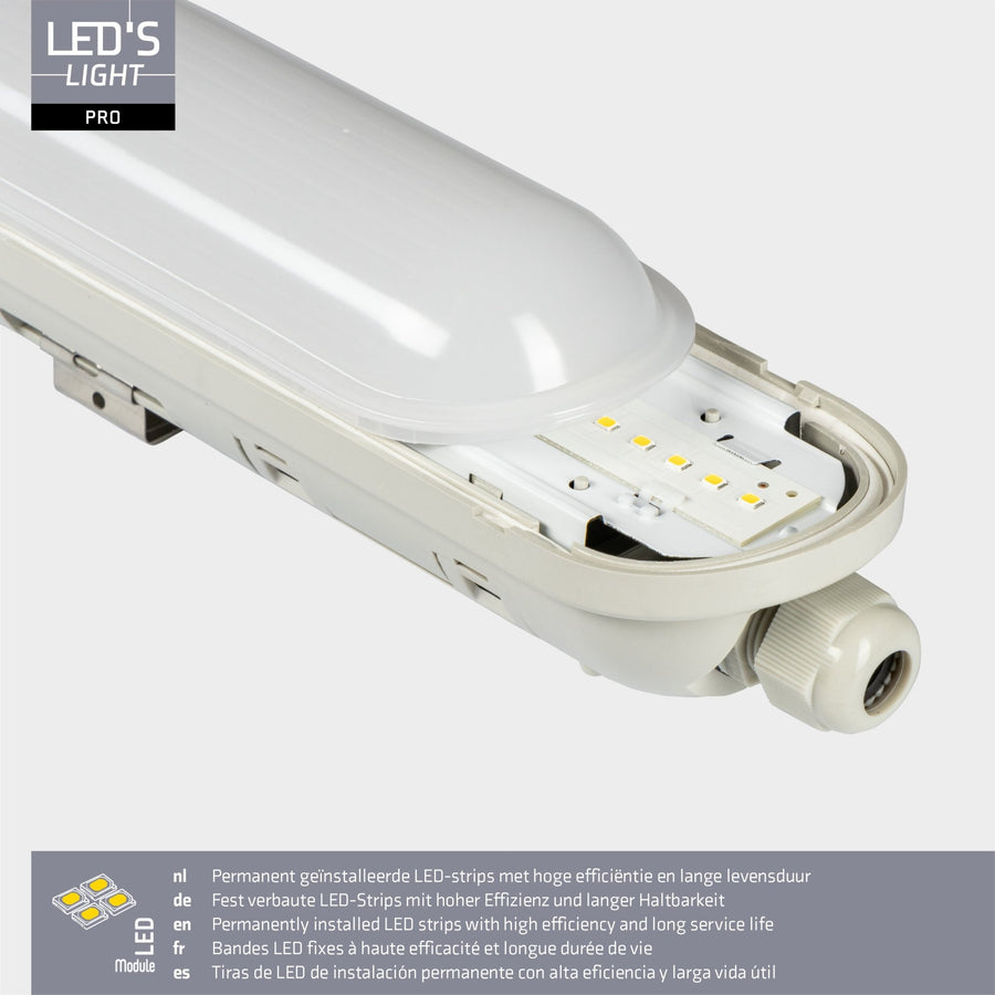 LED's Light Pro TL armatuur compleet 60 cm - Koppelbaar - IP65 Waterdicht - 2400 lm - 15W - 160lm/w TL verlichting LED.nl