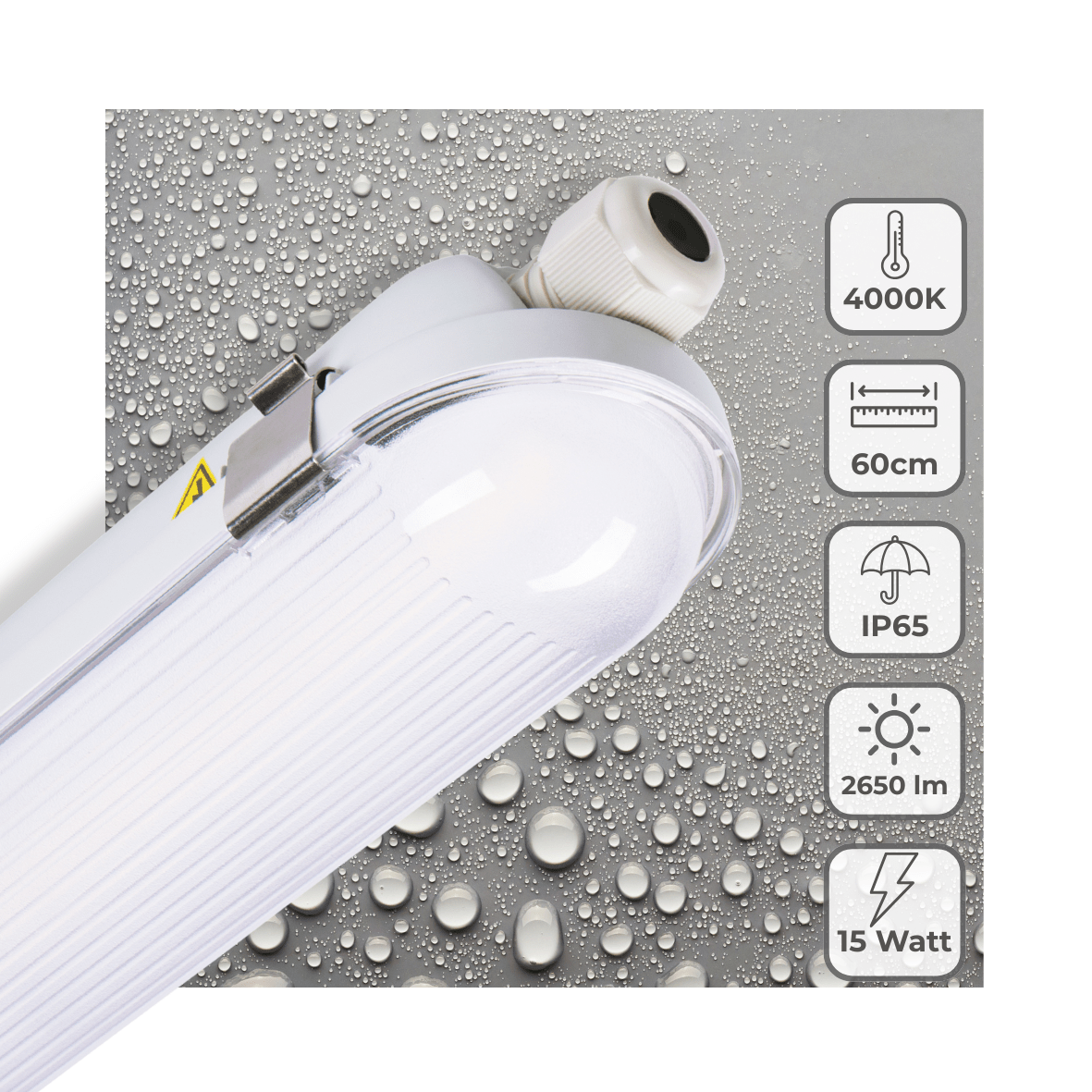LED's Light Pro Philips TL Armatuur Strip 60 cm - Koppelbaar - Energielabel B - IP65 waterdicht - 2650 lm - 175lm/w TL verlichting LED.nl