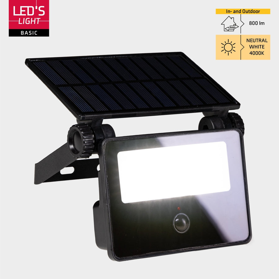 LED's Light Solar Schijnwerper met bewegingssensor - Volledig draadloze buitenlamp - Zwart Buitenlampen LED.nl