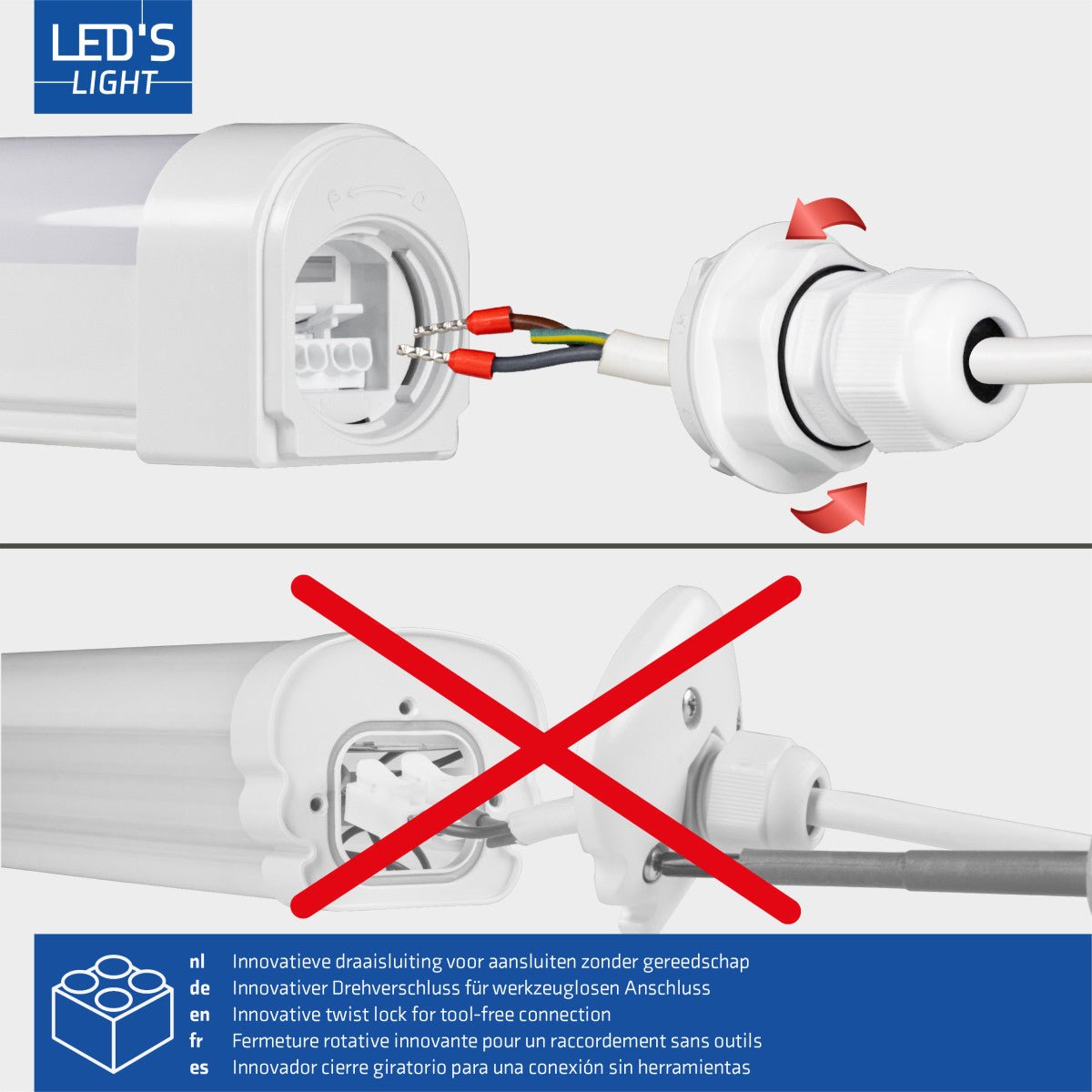 2 PACK - LED's Light TL armatuur met Strip - Koppelbaar - 46W 150cm 5520lm 4000K LED.nl