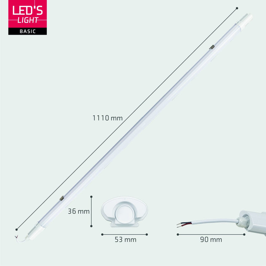 4 PACK - LED's Light TL Licht balk Batten 120 cm - Geschikt voor alle binnen en vochtige ruimtes - 18W - IP65 - IK08 - 1900lm TL verlichting LED.nl