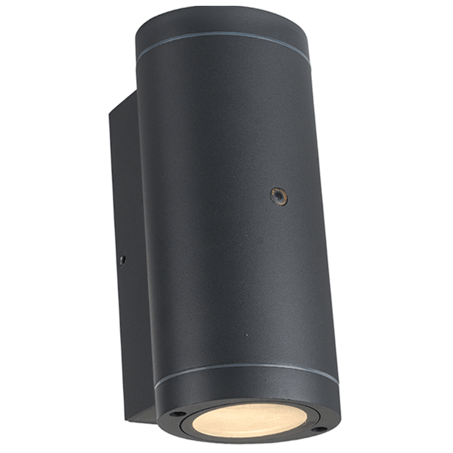 2 pack - LED's Light Up & Down LED Buitenlamp met sensor - IP44 waterdicht - GU10 fitting - Model Venezia - Antraciet Buitenlampen LED.nl