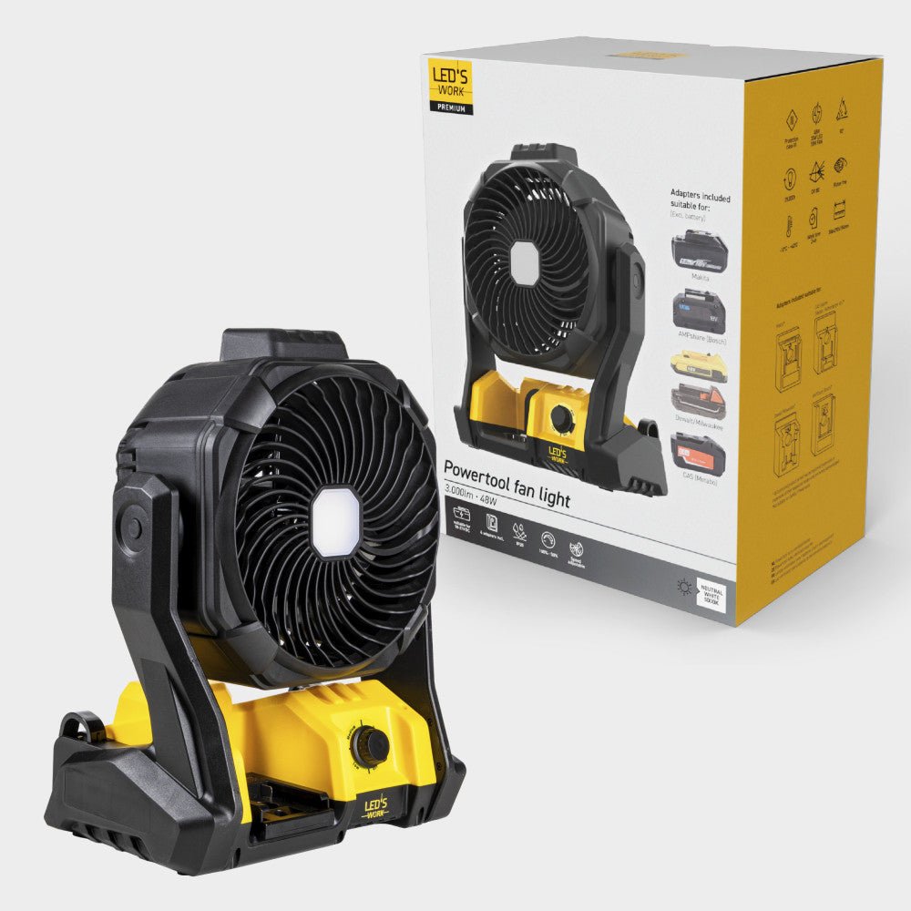 LED's Work 18V werklamp met ventilator - 48W 3000lm 5000K - IP20 Werklampen LED.nl