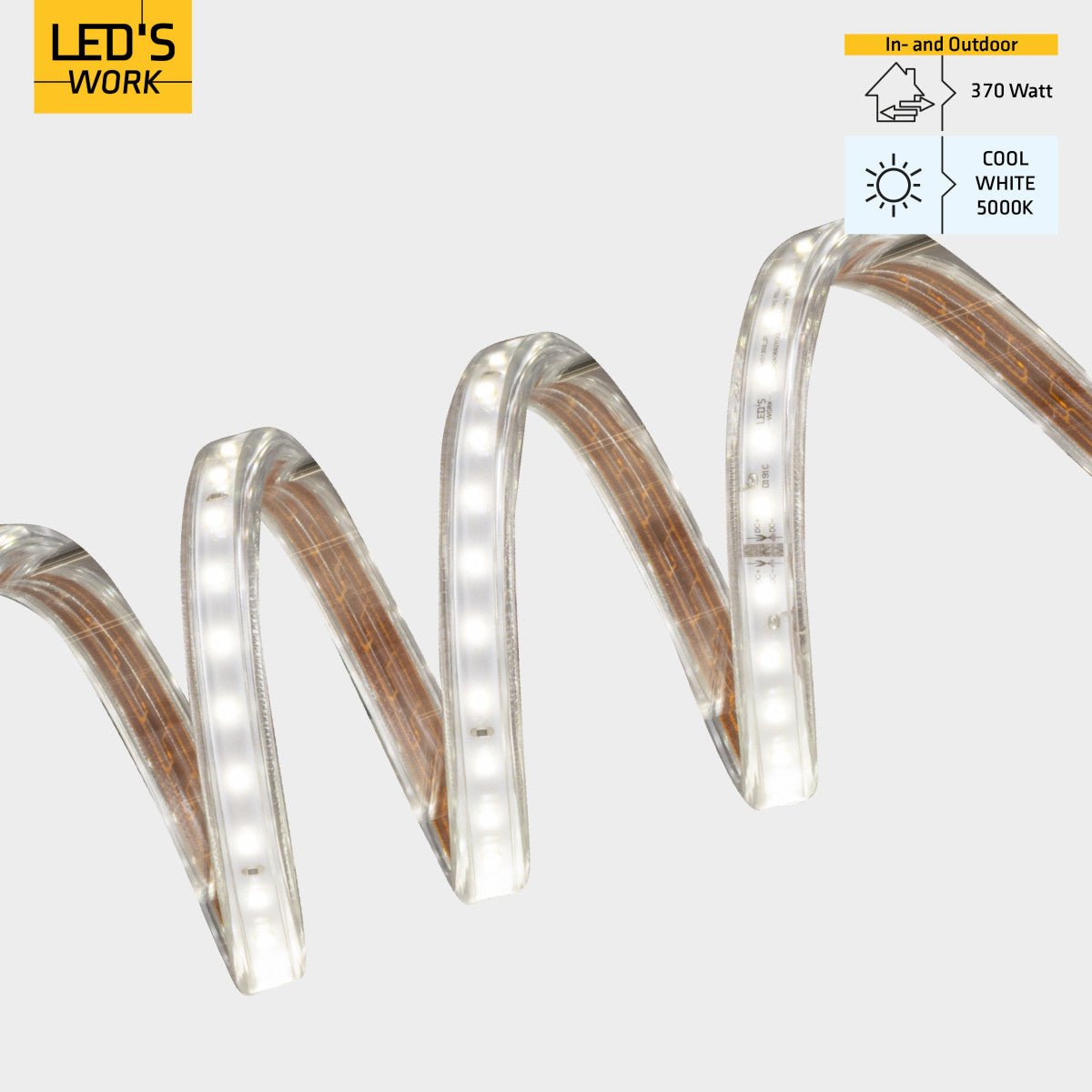 LED's Work LED Rope Lichtslang 50 meter bouwverlichting - Verlengbaar tot 100 meter - 40.000 lm Lichtbronnen Led.nl