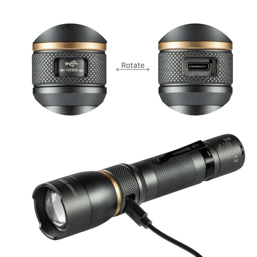 LED's Work Oplaadbare LED Zaklamp - 1200 Lumen - IPX7 Waterdicht - Met 3 lichtstanden LED.nl