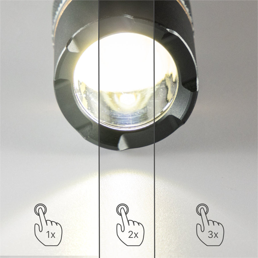 LED's Work Oplaadbare LED Zaklamp - 450 Lumen - IPX7 Waterdicht - Met 3 lichtstanden LED.nl