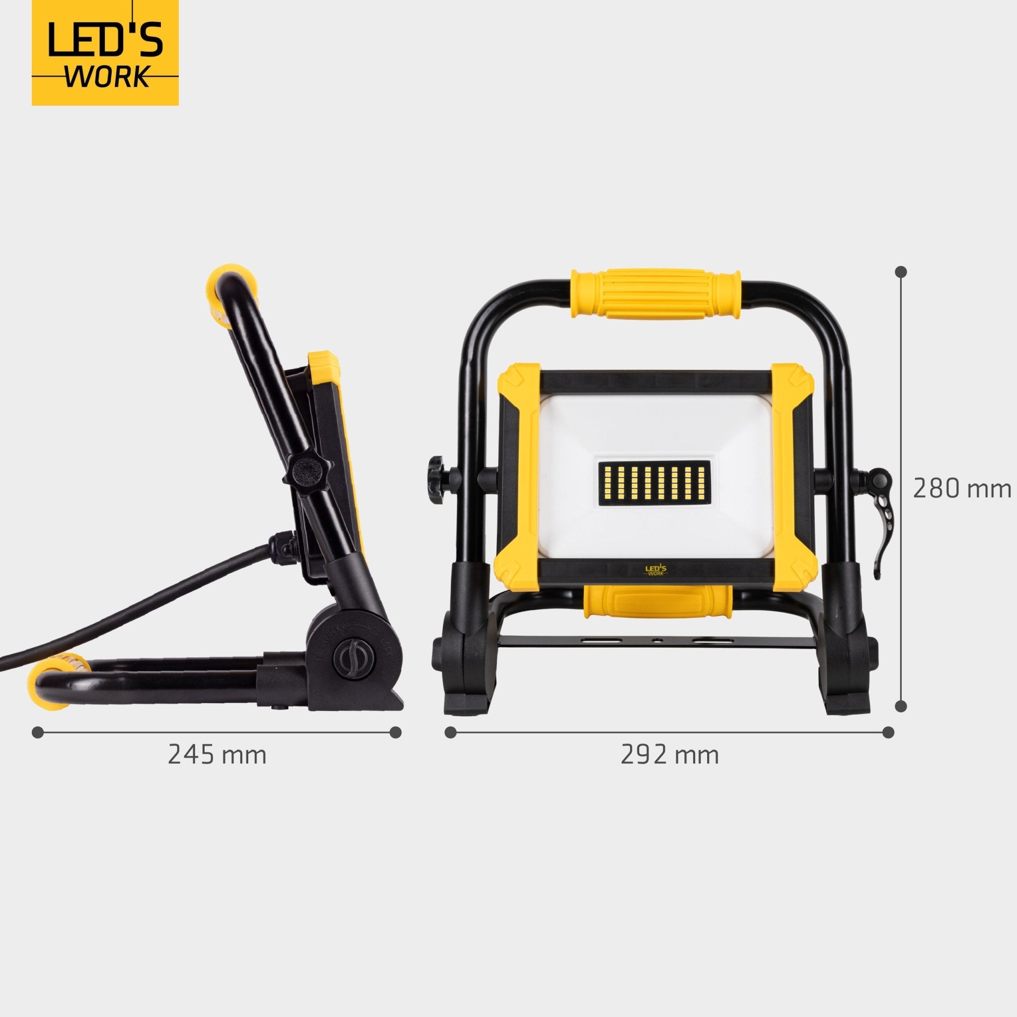 LED's Work Opvouwbare Bouwlamp 3900 - 30W LED - 3 meter kabel Bouwlampen LED.nl