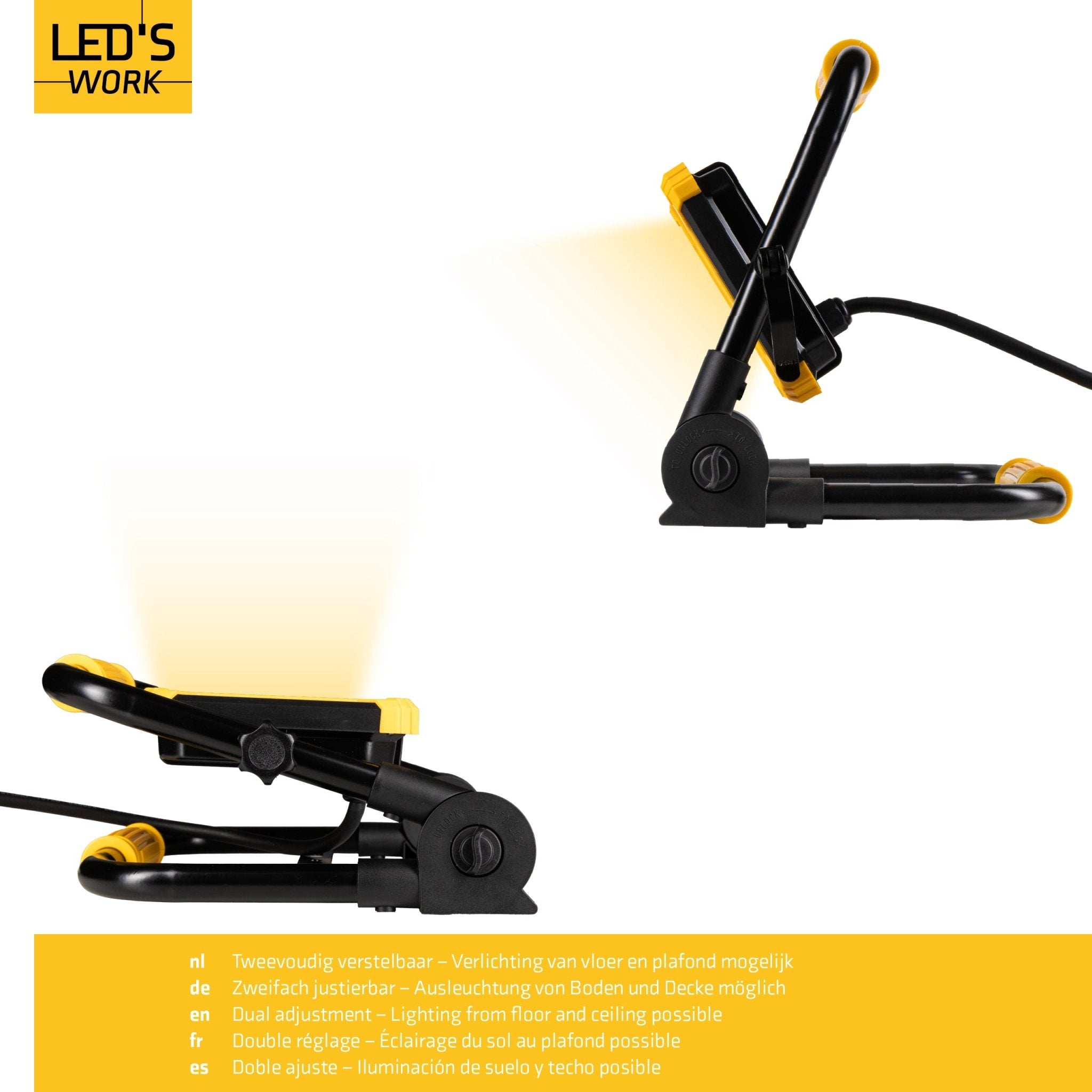 LED's Work Opvouwbare Bouwlamp 3900 - 30W LED - 3 meter kabel Bouwlampen LED.nl