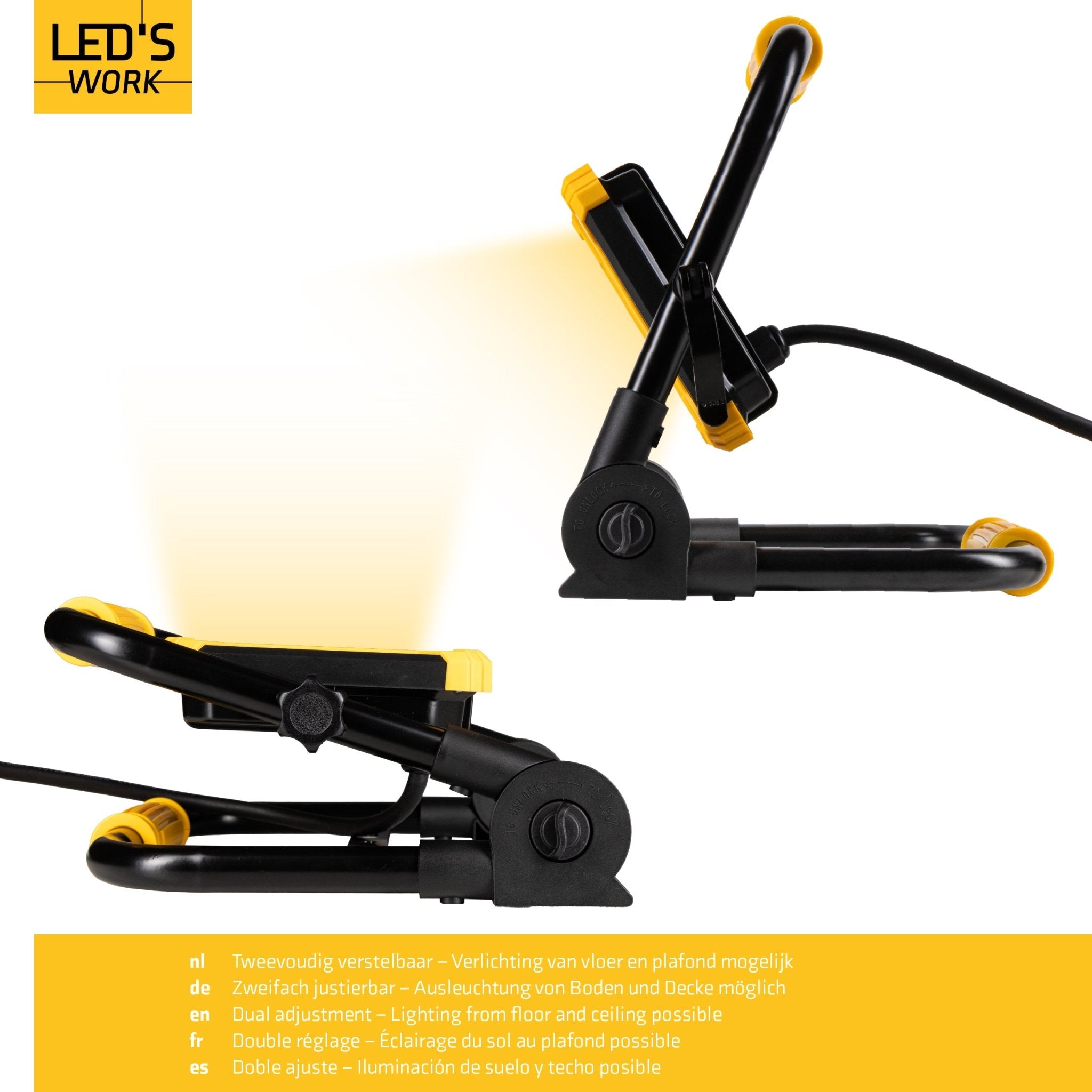 LED's Work Opvouwbare Bouwlamp 6400 - 50W - 5 meter kabel Bouwlampen LED.nl