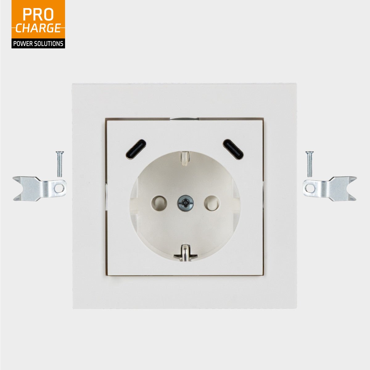 ProCharge USB-C wandcontactdoos inbouw met USB - 2 snelladers USB-C poorten - Universeel - Wit Stekkers LED.nl