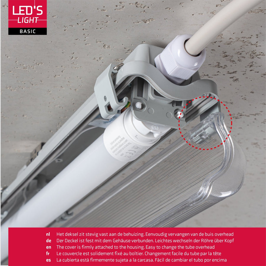 4 PACK - LED's Light LED TL 4 armaturen met lampen 150 cm - Koud wit licht 6500 K - Waterdicht - Complete set - 4 stuks TL verlichting LED.nl
