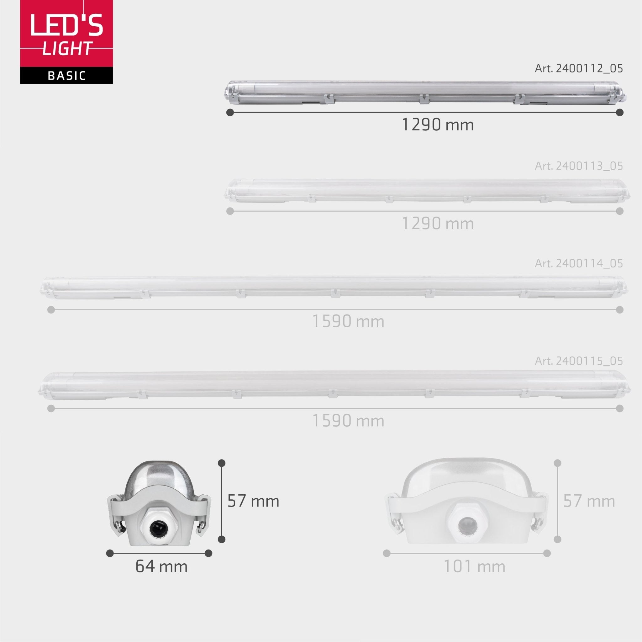 Proventa LED TL armaturen met lampen 120 cm - Koud wit licht 6500 K - Waterdicht - Complete set - 4 stuks TL verlichting LED.nl