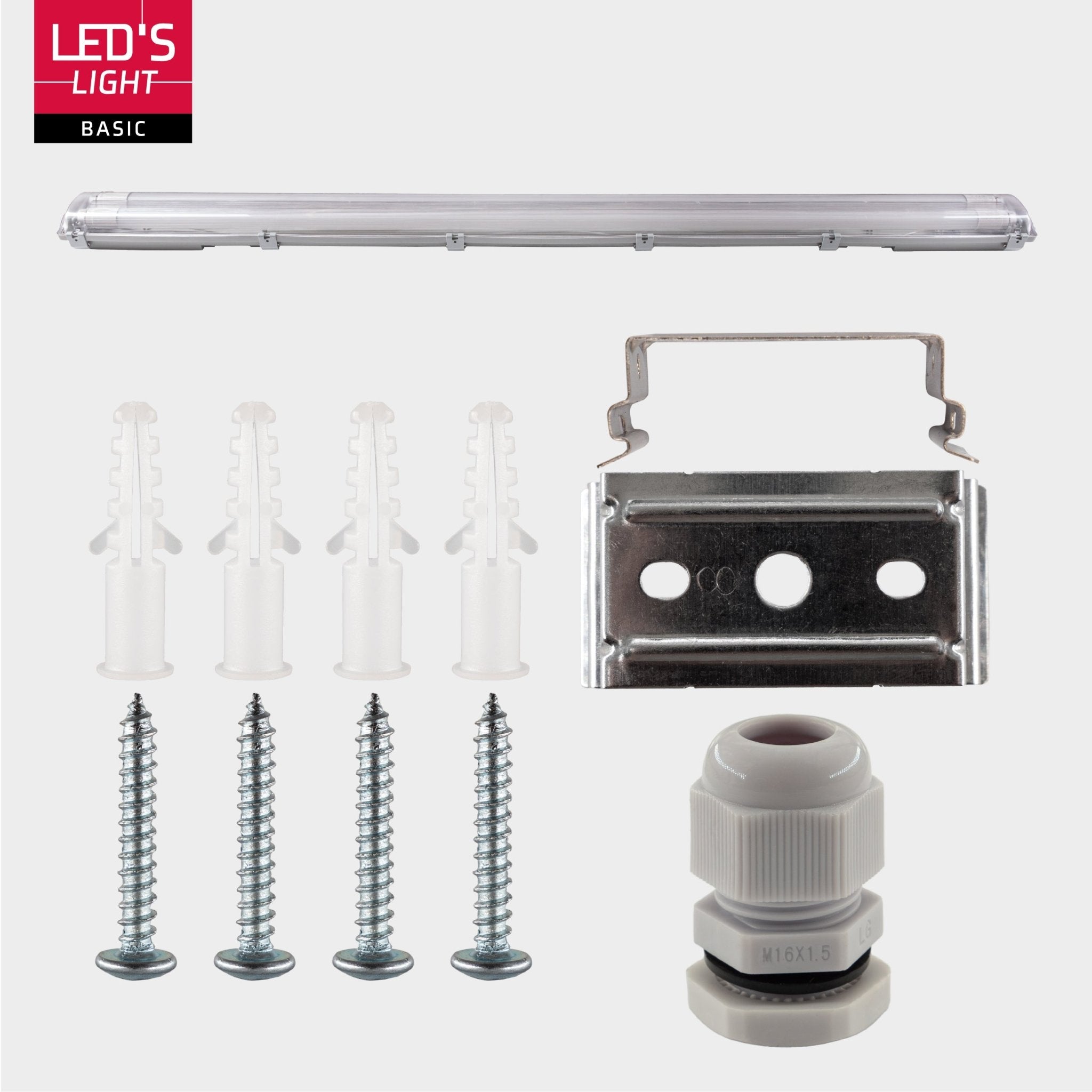 Proventa LED TL dubbel armaturen met 16 lampen 120 cm - Koud wit licht 6500 K - Voordeelverpakking - 8 stuks TL verlichting LED.nl