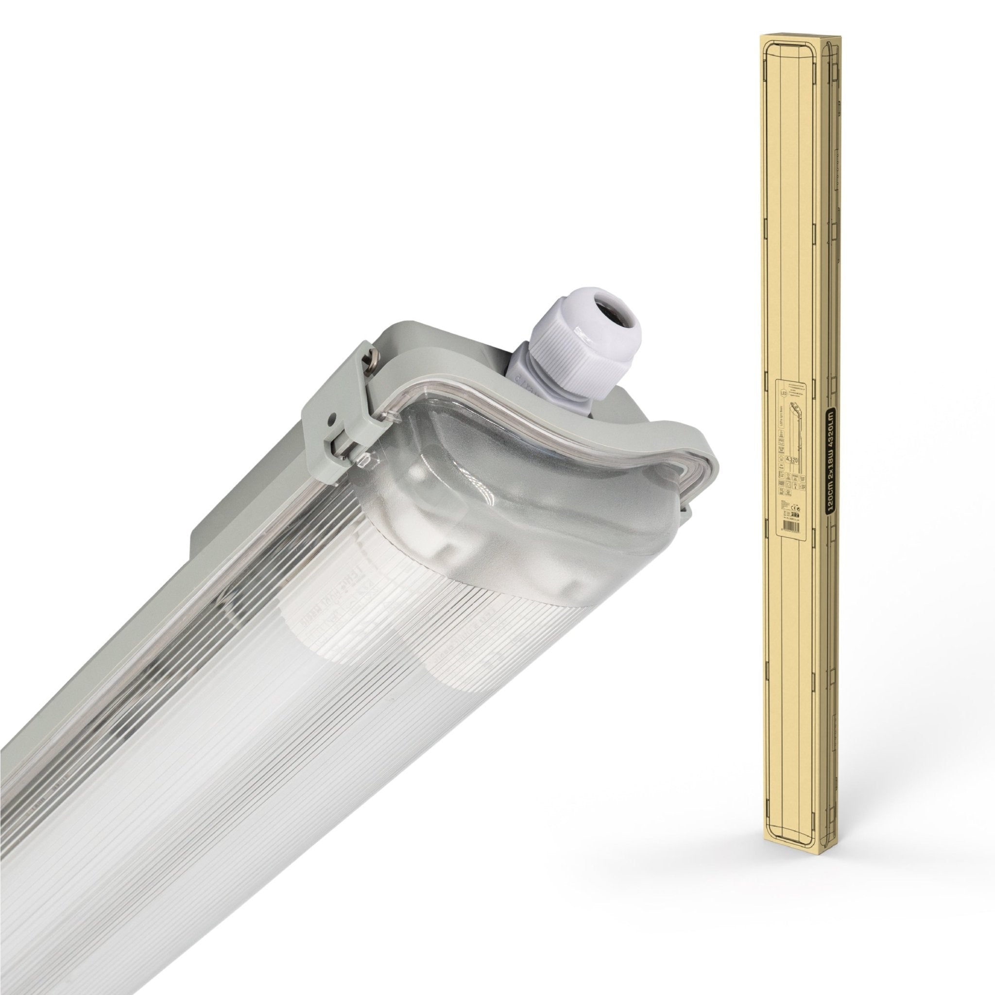 LED's Light LED TL dubbel armatuur 150 cm - warm wit licht 4000K - Compleet met 2 LED TL buizen 150 cm - 4600lm TL verlichting LED.nl
