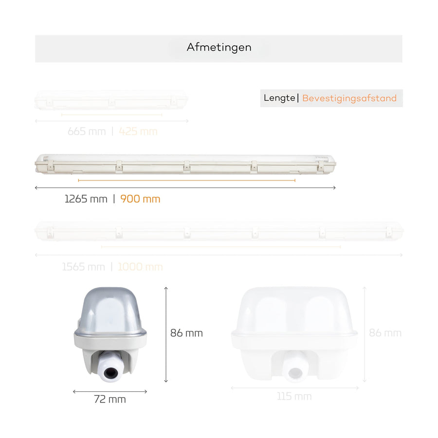 LED's Light TL Armatuur LED compleet 120 cm - Armatuur met LED Buis - Waterdicht - 2160lm TL verlichting LED.nl