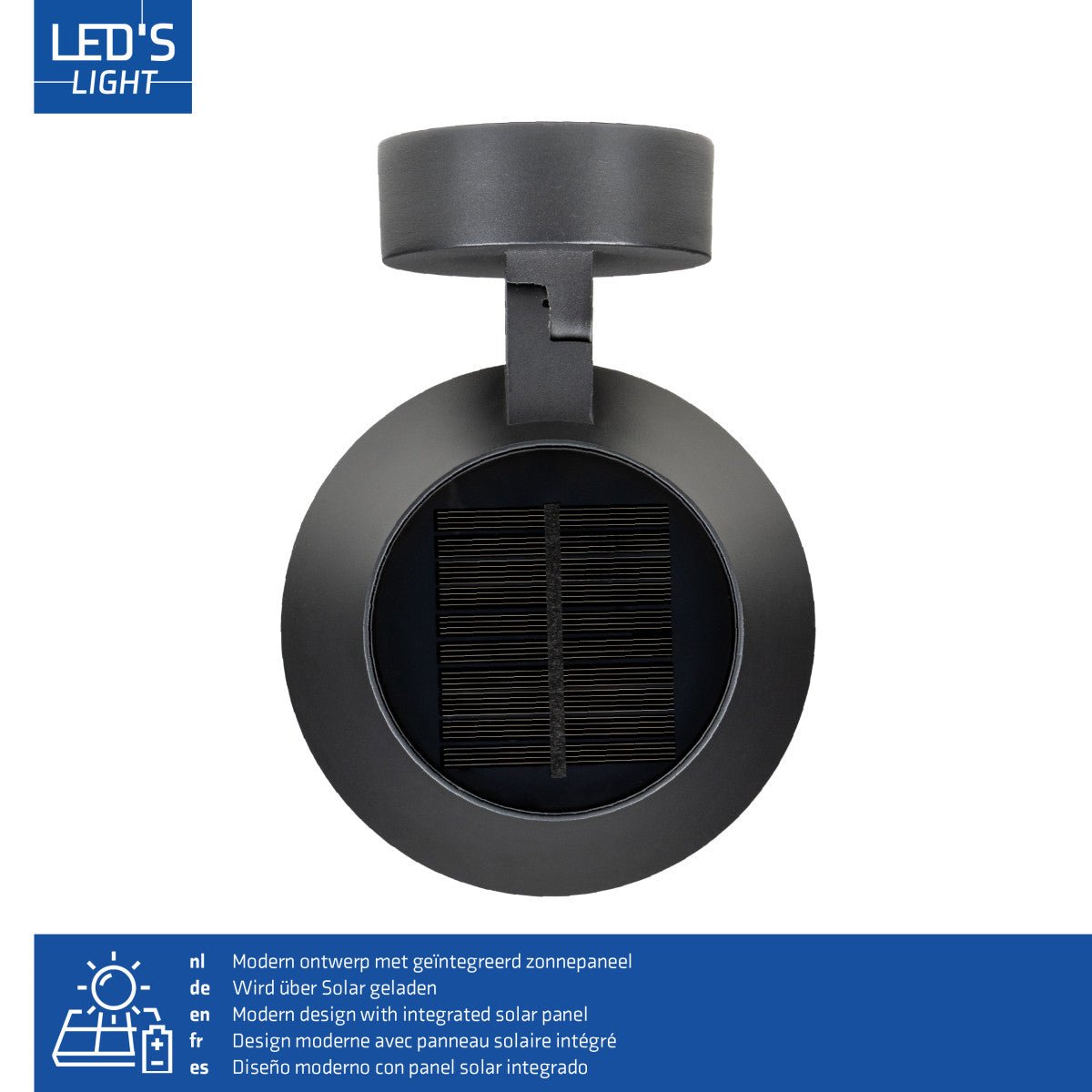 3 pack Solar Wandlamp Buitenlamp met Bewegingssensor - 350lm - 4000K - Zwart - IP54 - Sensor LED.nl