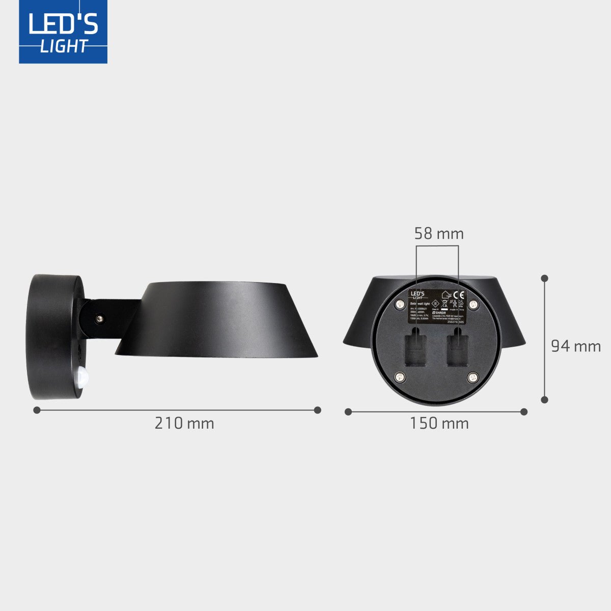 3 pack Solar Wandlamp Buitenlamp met Bewegingssensor - 350lm - 4000K - Zwart - IP54 - Sensor LED.nl