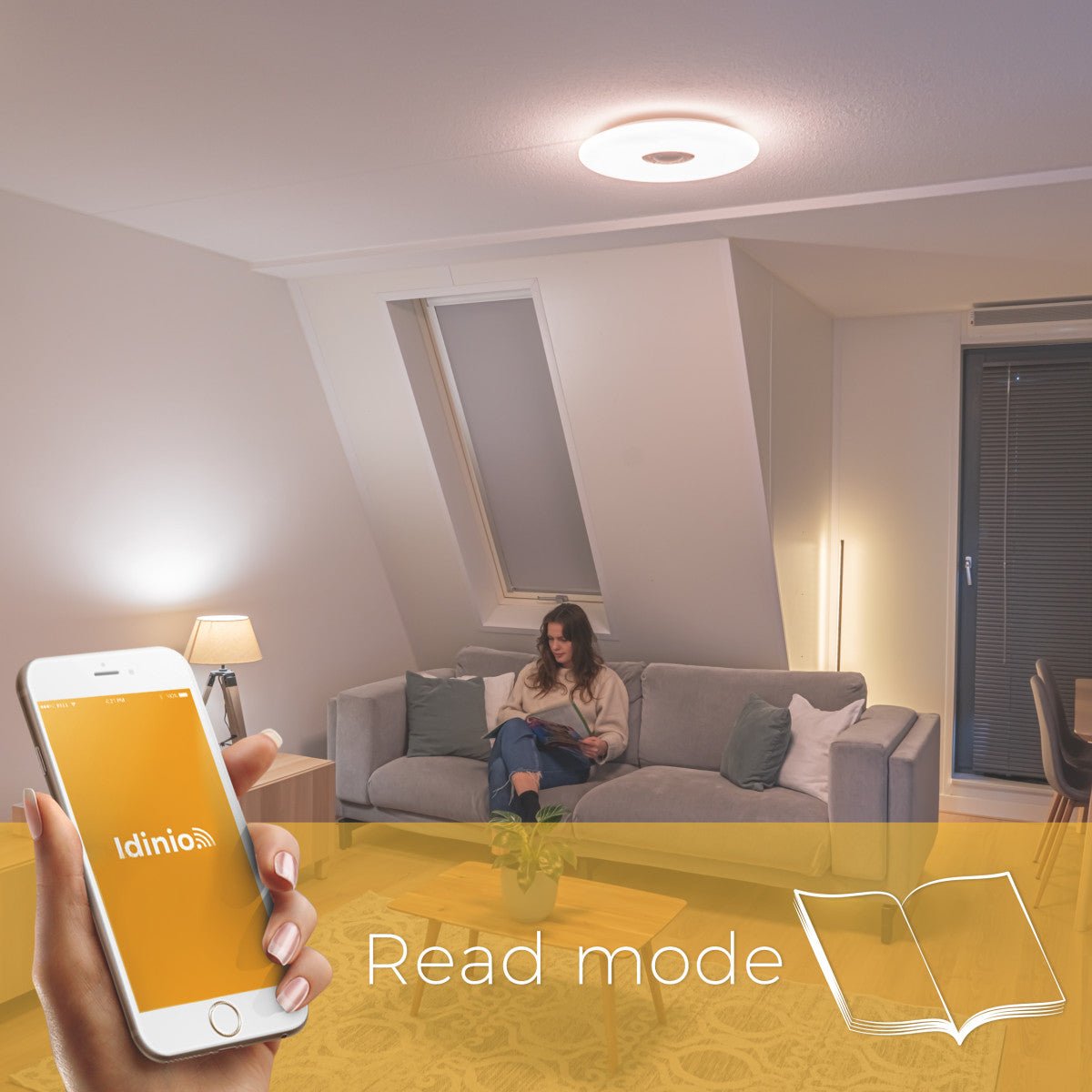 VoiceControl LED Plafondlamp 50 cm met Google Nest & Amazon Echo Dot houder - Bedienbaar met App Slimme lampen LED.nl