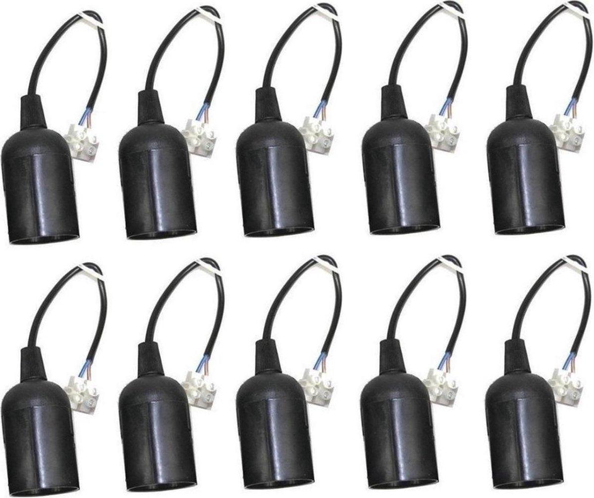 10 x Verhuisfitting E27 met kroonsteen - Set van 10 E27 lampfittingen max. 60W Verhuisfittingen LED.nl