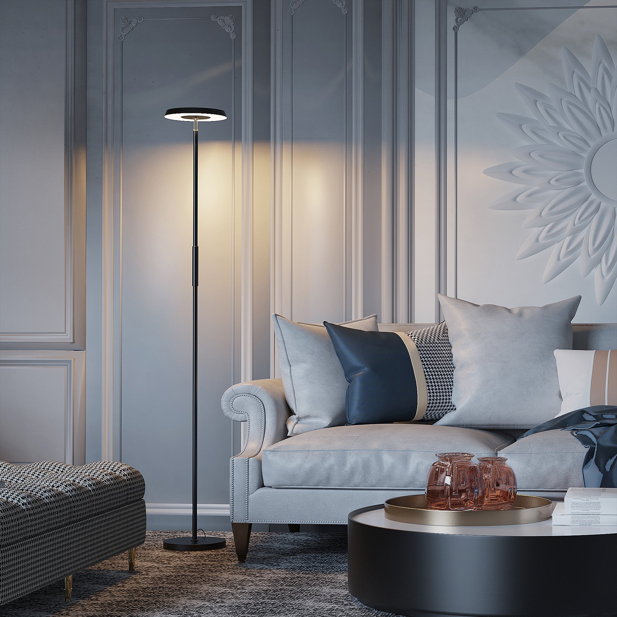 Ambient LED Vloerlamp - White & Color - Schijnt naar beneden en boven - Bedienbaar met App Vloerlampen Led.nl