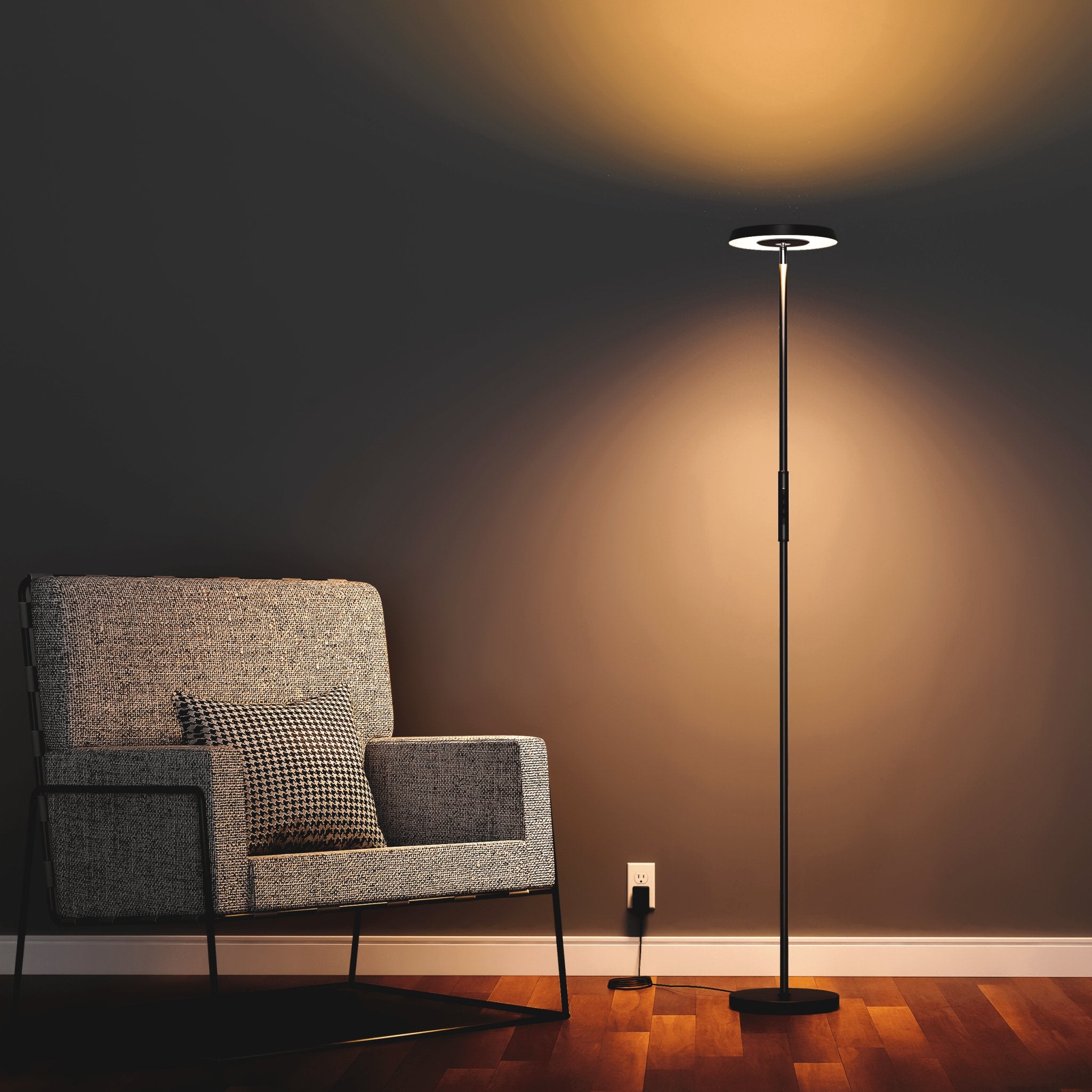 Ambient LED Vloerlamp - White & Color - Schijnt naar beneden en boven - Bedienbaar met App Vloerlampen Led.nl