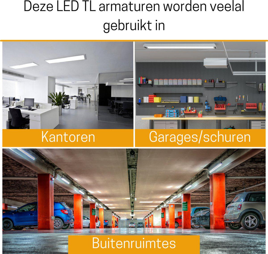 LED's Light Universele LED TL verlichting compleet 120 cm - voor binnen en buiten - 2500 lm TL verlichting LED.nl