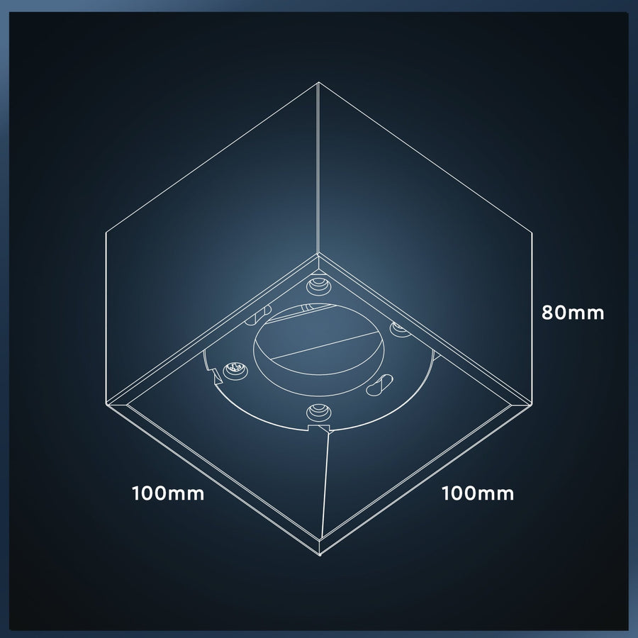 LED's Light Cube LED Plafondlamp - 1 lichtpunt - Draaibaar licht - Staal - 10 x 8 cm - Wit Plafondlampen LED.nl