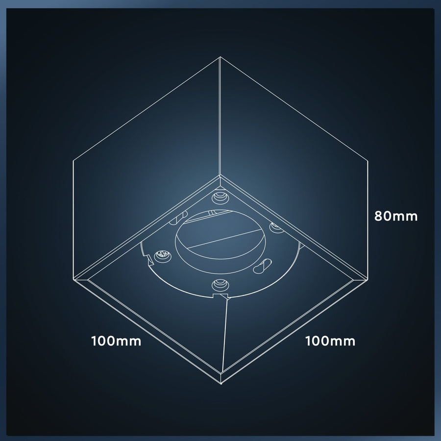 Cube Plafonniere met 1 lichtpunt - Draaibaar licht - Staal - 10 x 8 cm - Zwart Plafondlampen LED.nl