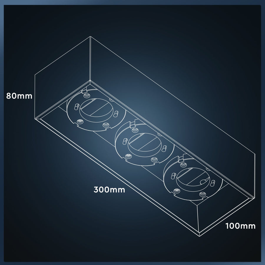LED's Light Cube LED Plafondlamp - 3 lichtpunten - Draaibaar licht - Staal - 30 x 8 cm - Zwart Plafondlampen LED.nl